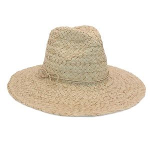 Morgan & Taylor Elyse Straw Fedora Sunhat In Natural Adjustable NEW